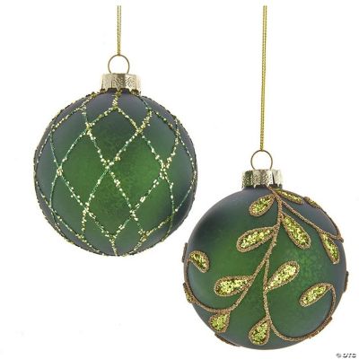 Kurt adler ornaments for christmas tree gold emerald green embellish