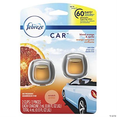 Febreze 737213 Car Air Freshener Vent Clip, Blood Orange and Spritz, 2 Count