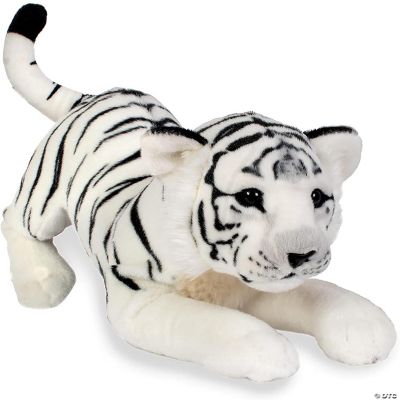 Real White Tiger Cub White/Black 23.6 Inch Realistic Soft Plush