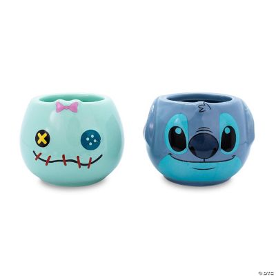 Disney Lilo & Stitch Scrump and Stitch Sculpted Ceramic Mini Mugs Set ...