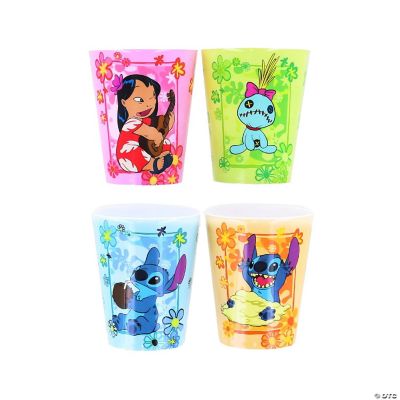 DISNEY PLASTIC DRINKING CUPS STITCH 16 OZ BRAND NEW 4-PACK ALOHA