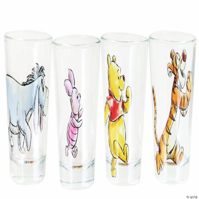 Disney Winnie The Pooh Character Portraits 2-Ounce Mini Shot Glasses Set of  4