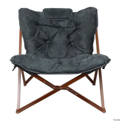 Zenithen Limited IC513WPTDG Butterfly Folding Chair For Dorm, Living, Bedroom Gray Oriental