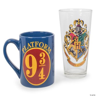 Harry Potter Hogwarts Pint Glass And Platform 9 3/4 Mug Set