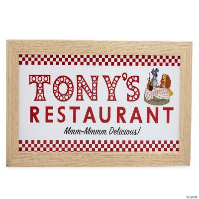 Disney lady and the tramp tony s restaurant wood framed wall art decor
