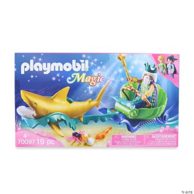 fajance resident sæt Playmobil 70097 Mermaid King of the Sea with Shark Carriage | Oriental  Trading
