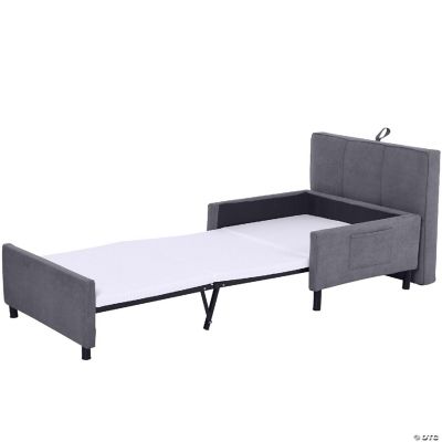 2 In 1 Design Convertible Single Sofa Bed with Side Pocket and