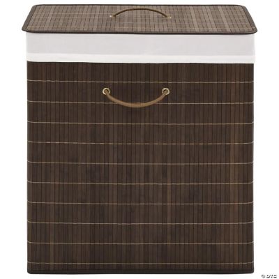 vidaXL Bamboo Laundry Bin Rectangular Dark Brown