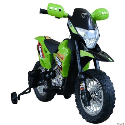Qaba 6V Kids Electric Motorcycle - Battery-Powered Ride-On Toy With Training Wheels In Red