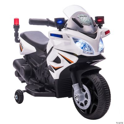 Moto Électrique Enfant Police 22W / 6V Blanc KINGTOYS