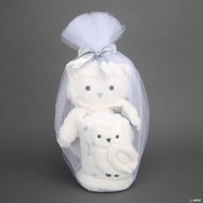 Lambs & Ivy Blanket & Plush Luxury Newborn Baby Gift Set - White Owl ...