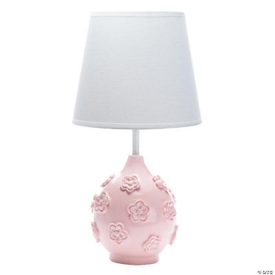 Lambs & Ivy Signature Botanical Baby Pink Floral Nursery Lamp with