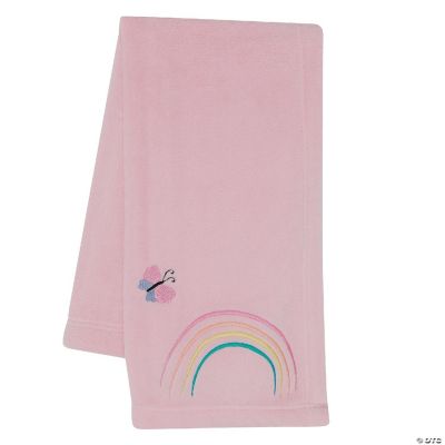 Bedtime Originals Rainbow Jungle Butterfly Embroidered Pink Fleece Baby