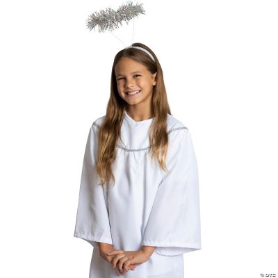 Skeleteen Kids Angel Costume with Halo - Long White Angelic Gown with ...