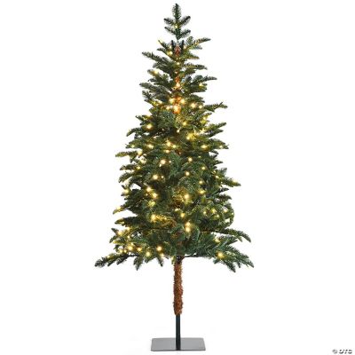 Costway 6ft PreLit Artificial Hinged Pencil Christmas Tree w/250
