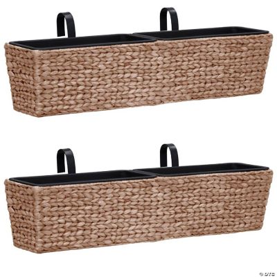 vidaXL Garden Planters 2 pcs Water Hyacinth Brown garden planter