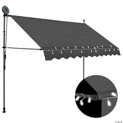 vidaXL Manual Retractable Awning with LED 98.4" Anthracite awnings with