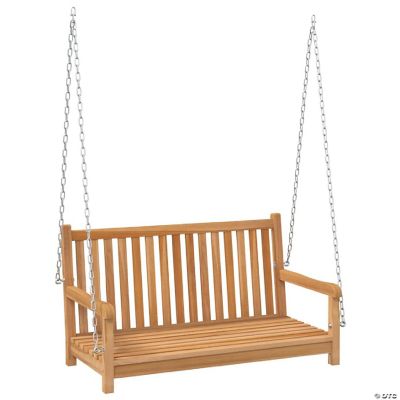 vidaXL Swing Bench Solid Teak Wood 44.9"x23.6"x25.2" Oriental Trading