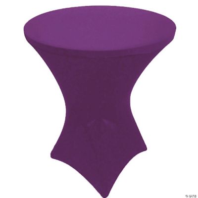 GW Linens Purple 32" x 43" Cocktail Spandex Fitted Stretch Tablecloth