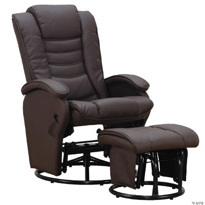 Pearington Dark Brown and Espresso Faux Leather Upholstered Swivel