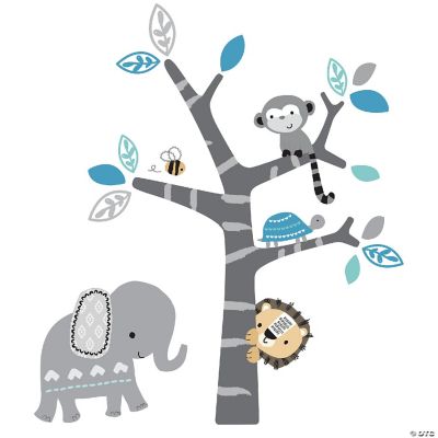 Bedtime Originals Jungle Fun Wall Decals Blue, Gray, Animals, Jungle