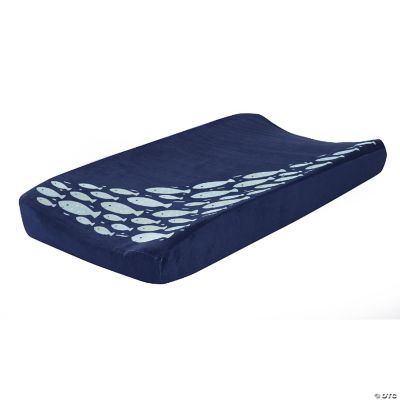 Lambs & Ivy Oceania Diaper Changing Pad Cover Blue Fish Oriental