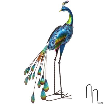 Sunnydaze Metal Peacock Outdoor Garden Yard Art Statue Sculpture 34