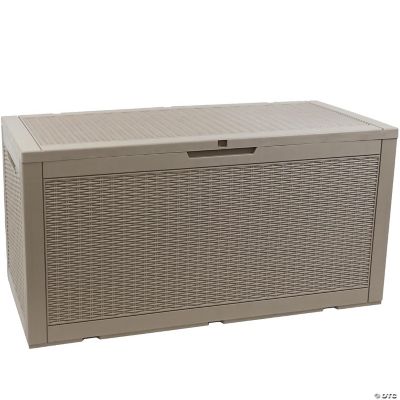 Sunnydaze Outdoor Deck and Patio Storage Box with Rattan Design - 100 ...