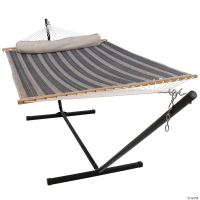 Sunnydaze HeavyDuty 2Person Quilted Hammock with Steel Stand 350 lb Weight Capacity/12