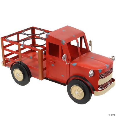 Sunnydaze Rustic Truck Metal Wine Rack Red Oriental Trading
