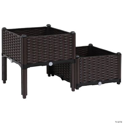 Sunnydaze Outdoor Customizable Plastic SelfWatering Raised Garden Beds