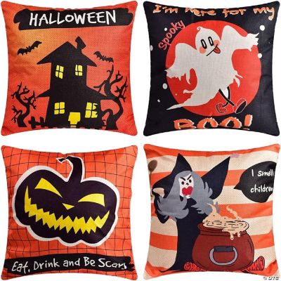 PopFun 4PCS Halloween Pillow Covers Set Oriental Trading