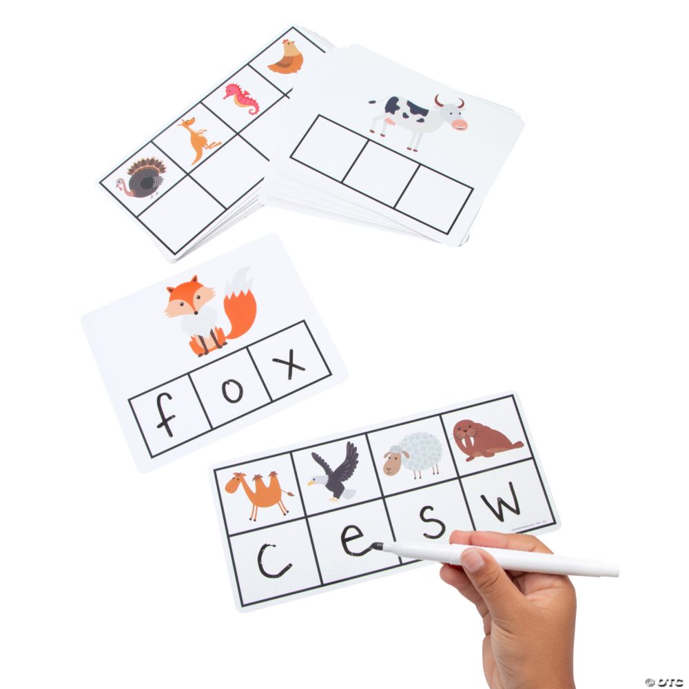 11" x 5" Animals Phonics Word Building Activity Cards - 22 Pc.