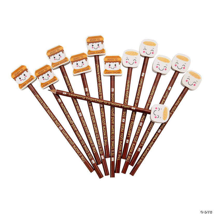 S'more Learning Pencils with Eraser Topper - 12 Pc.