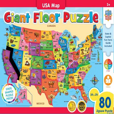 Masterpieces Usa Map Floor Puzzle 80 Piece Oriental Trading 3937