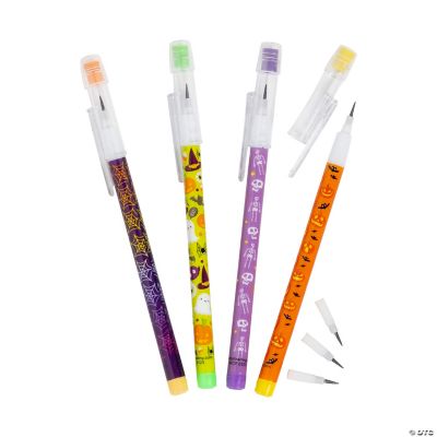 24 Halloween Wood Pencils - Assorted Patterns (Random Color)