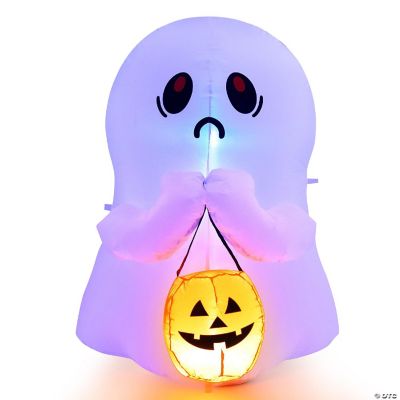 Costway 4 Halloween Inflatable Ghost Holding Pumpkin Blow Up Holiday