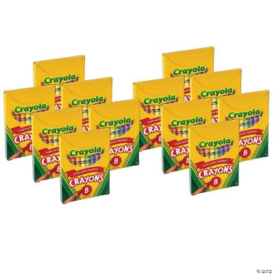 Crayola Large Crayons, Tuck Box, 8 Colors Per Box, 12 Boxes Oriental