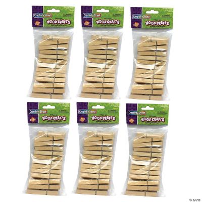 Creativity Street Spring Clothespins, Natural, Large, 2.75", 24 Per Pack, 6 Packs Oriental Trading