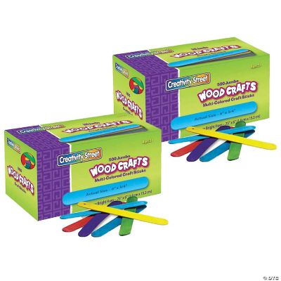 Creativity Street Jumbo Craft Sticks, Bright Hues Assorted, 6" x 0.75