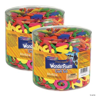 Creativity Street WonderFoam Craft Tub, Letters and Numbers, Assorted