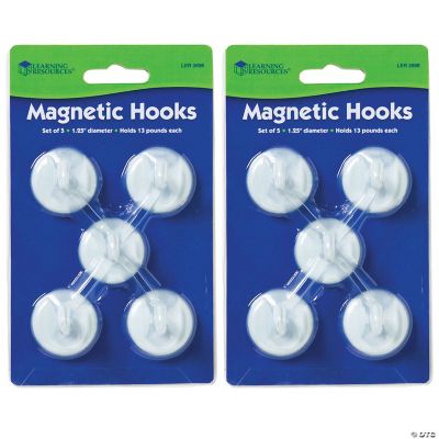 Learning Resources Hooks, 1.25" Diameter, White, 5 Per Pack, 2