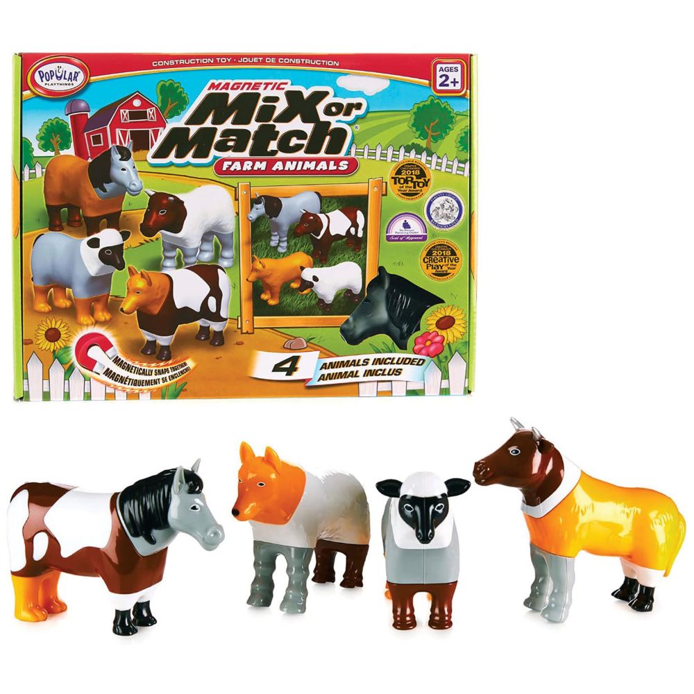 Popular Playthings Magnetic Mix or Match Farm Animals From MindWare