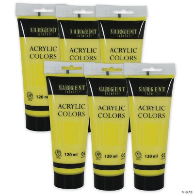 Sargent Art Acrylic Paint Tube, 120 ml, Lemon Yellow Cadmium, Pack of 6