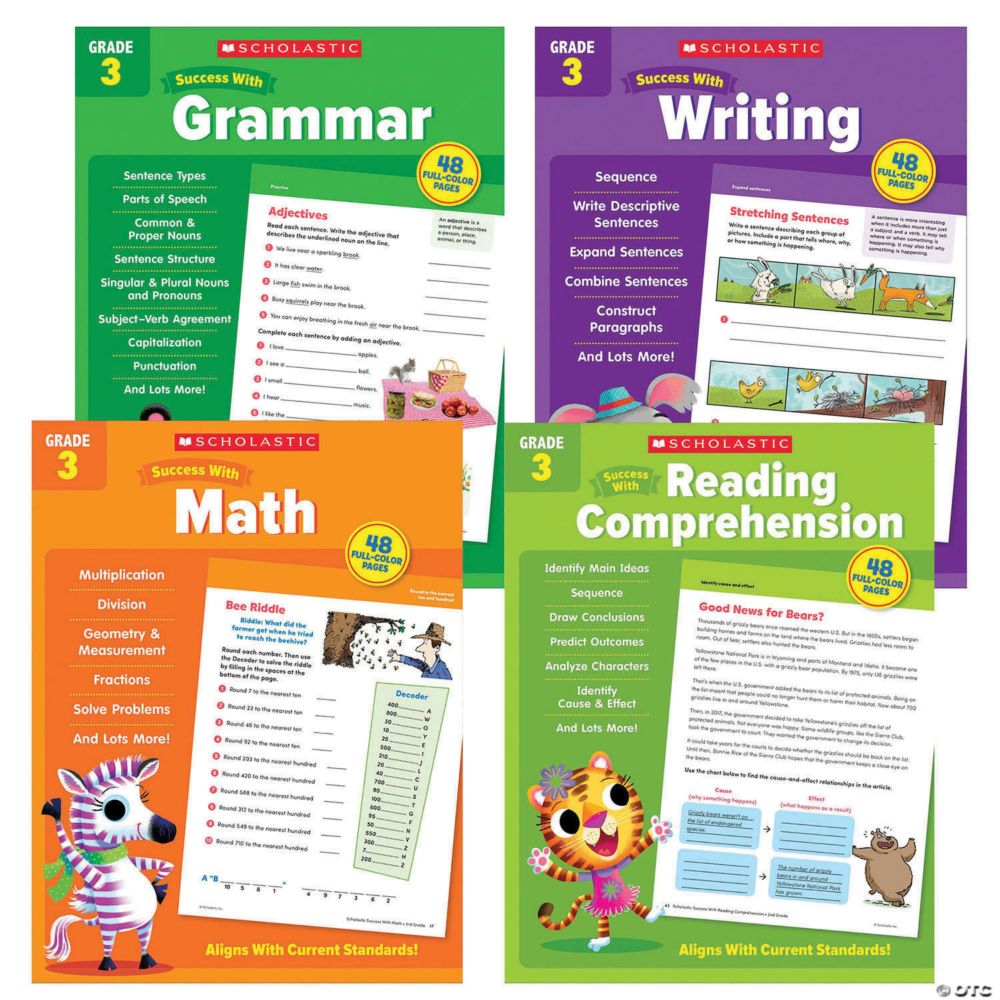 Scholastic Teacher Resources Third Grade Success Workbooks, 4 Book Set