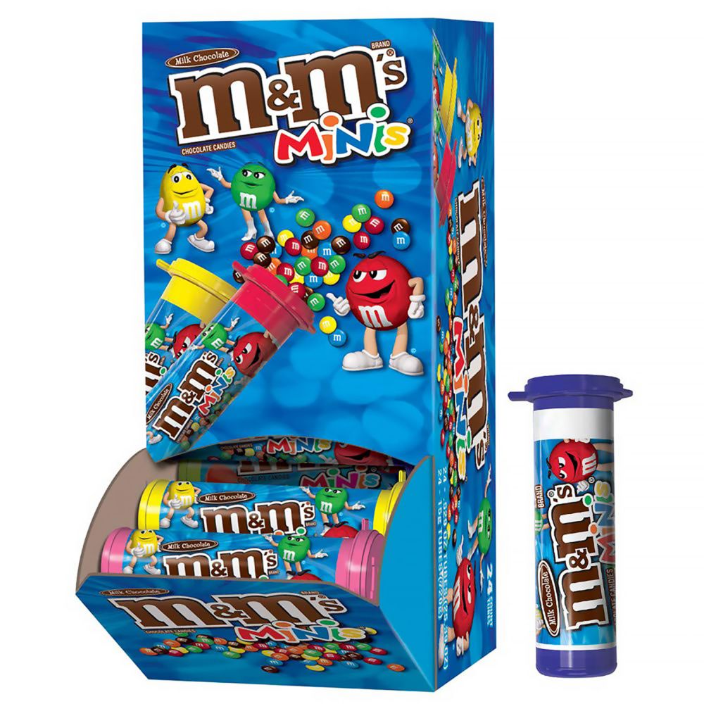 M&MS MINIS Milk Chocolate Candy, 1.08-Ounce Tubes (Pack of 24) From MindWare