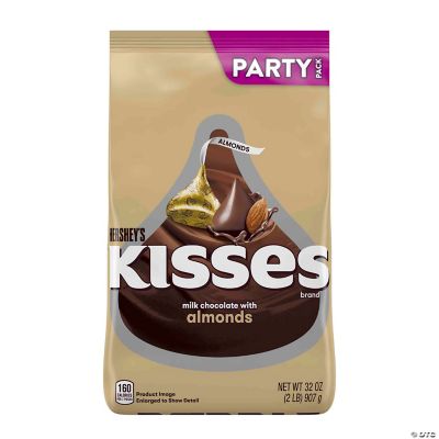 HERSHEY'S KISSES Milk Chocolate with Almonds Candy, Party Pack, 32 oz