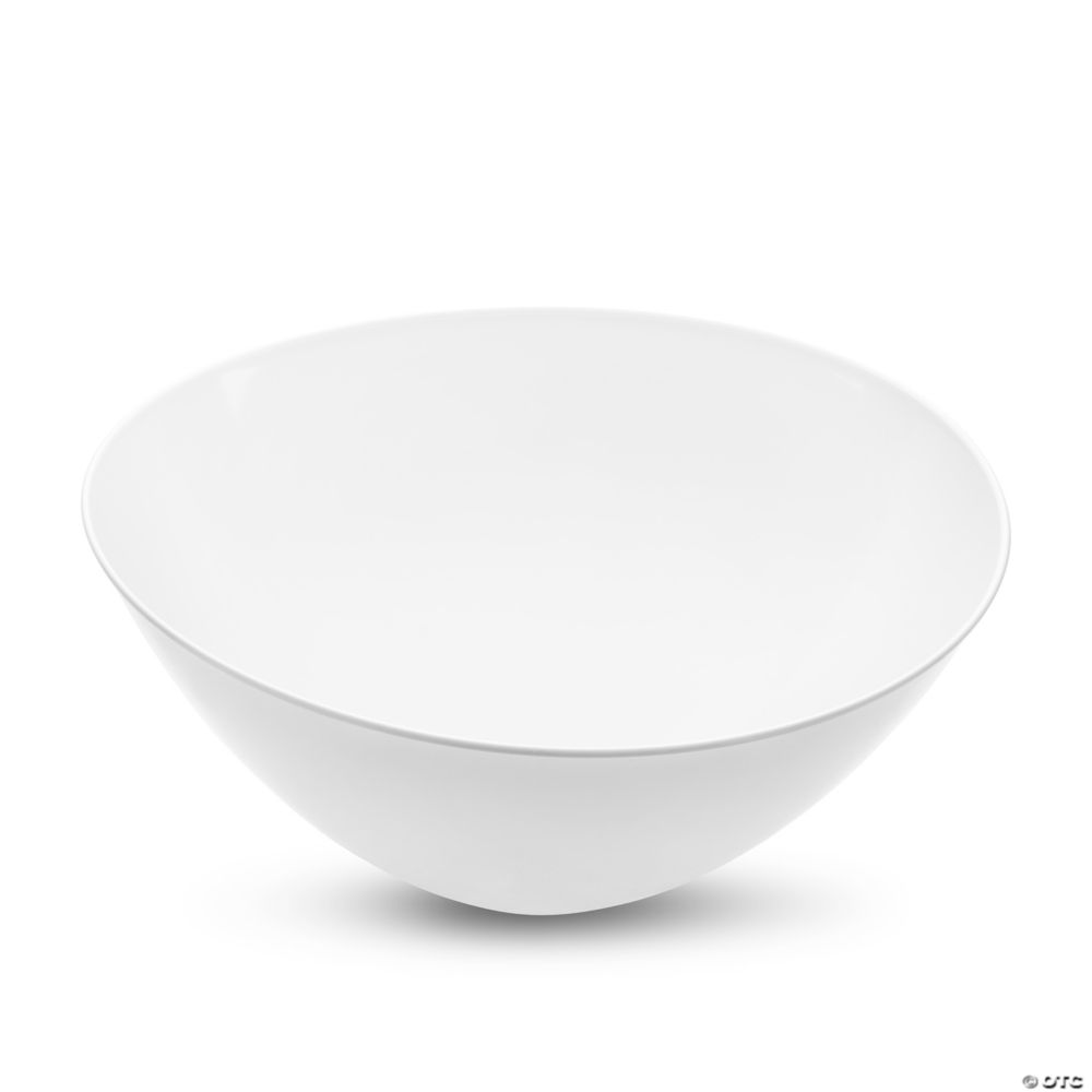 32 oz Solid White Organic Round Disposable Plastic Bowls 25 Bowls