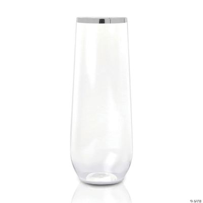 9 oz. Clear Stemless Disposable Plastic Champagne Flutes