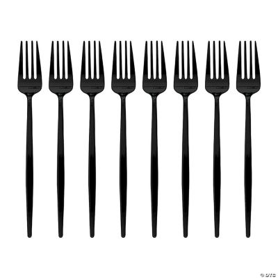 Solid Black Moderno Disposable Plastic Dessert Forks (180 Forks)